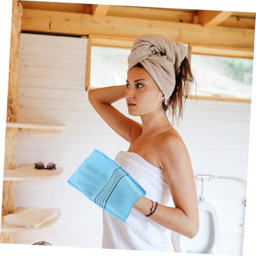 Toallas de sauna coloridas y paños exfoliantes de masaje corporal para ducha o spa 6