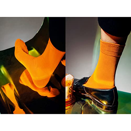 Solid Multi-Color Crew Socks For Women Cotton Athletic Socks,Womens Dress Socks,7PACKS3