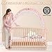 Crib Tent to Keep Baby from Climbing Out - Crib Net to Keep Baby in - Pop Up Breathable Cribs Cover - Canopy with Upgrade Strong Mesh and Durable Zipper (Pink, Lager)