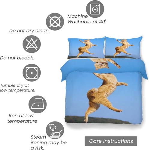 Housse de couette chat à poil dur en microfibre douce avec zip