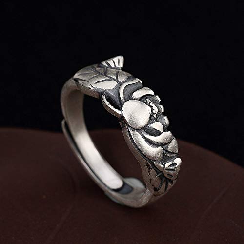 Bague feuille sauvage en argent S925 bijou bohème pour femme