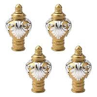Embouts De Tringle à Rideaux Dorés - Lot De 4, Forme Bourgeon De Fleur, Pour Diamètre 28 Mm, Décoration Fenêtre Salon Chambre