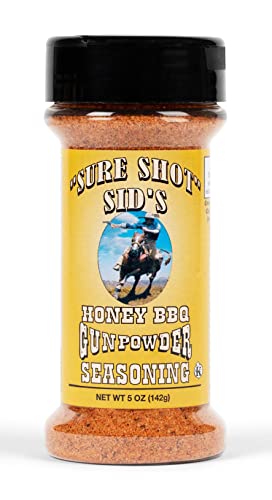 Sure Shot Sid’s Honey BBQ Gunpowder Seasoning – Sweet & Smoky All-Purpose Rub for Chicken, Ribs, Steak & Vegetables, 5 oz