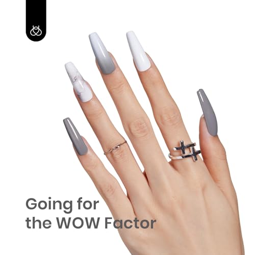 Image of Beetles Gray Gel Nail Polish - 1PC 15ML Solid Grey Color Nails Soak Off LED UV Lamp DIY Manicure Decoration Nail Art Design Salon at Home Gift for Women Girls