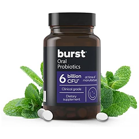 Burst Dental Probiotics for Healthy Oral Cavity, Bad Breath, Immune System & Sinus Support, Promotes Upper Respiratory Health & Beneficial Bacteria, Blis K12 & M18-45 Count [Packaging May Vary] Cover