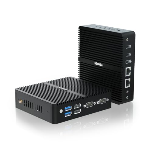 Image of Fanless Mini PC Win 11 Pro industrial PC 12th Gen J6412 16G DDR4 512G SSD | Office Home Industrial Mini Computer, 2xHD+DP 4K Triple Display /2xLan /2xRS232 COM /WiFi /BT 4.2 /VESA,Linux Micro PC