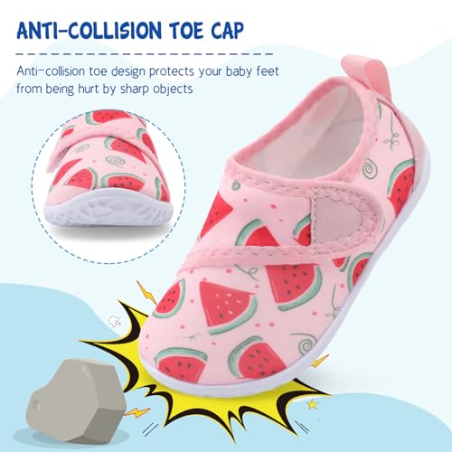 Image of LeIsfIt Toddler Water Shoes Boys Girls Barefoot Aqua Socks Kids Breathable Quick-Dry Swim Shoes for Beach Pool Surf