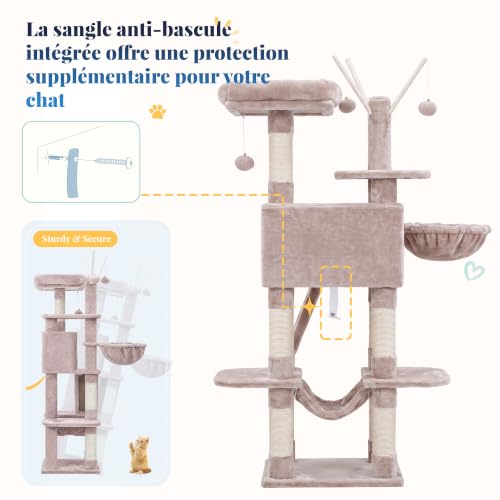 Hey-brother Arbre à Chat Stable Compact pour Plusieurs Chats, MPJ019-SMU – vue 8