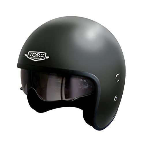 Torx Casque Jet Moto Harry, Taille M, Noir
