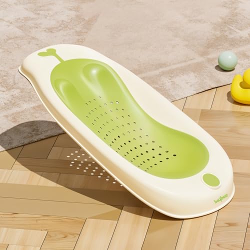 Image of Baybee Ziga Baby Bath tub Seat for Babies | Portable Baby Bather with Anti Non Slip Edges & Suction Cup | New Born Baby Bathing Tub | Hanging Baby Shower Bath Tub for 0 to 12 Months (Green)