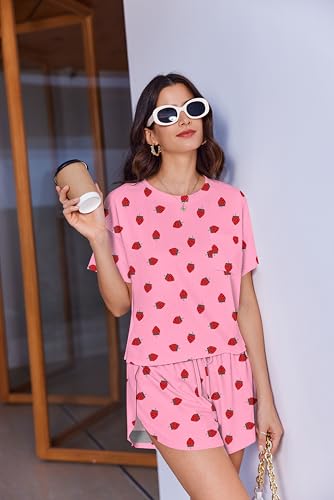 Image of Ekouaer Womens Pajama Sets Sexy Lounge Sets Side Split Short Pj Sets Cute Pjs 2 Piece Comfy Sleepwear Loungewear