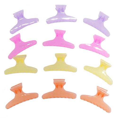 12 Pinzas de Pelo Plásticas en Forma de Mariposa Multicolor miniatura 1
