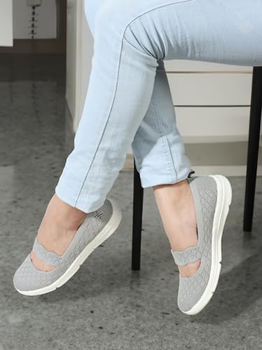 Image of Carlton London Women Mesh Flyknit Slip-On Lightweight Shoes