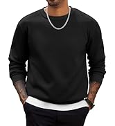 COOFANDY Men's Crewneck Sweatshirts Long Sleeves Fleece Sweatshirts Thermal Casual Pullover Shirt
