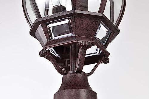 Image of Nuvo 60 /898, 3-Light Outdoor Post Lantern, Bronze, Beveled Glass