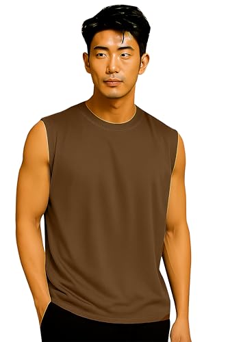 Image of JUGULAR Tank Tops Sleeveless T-Shirt for Men Gym Wear Vest Solid Stylish Round Neck Running for Sports Workout Fitness & Casual or Beach Wear