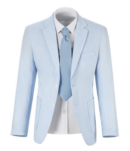 Men Seersucker Blazer Casual Seer Sucker Suit Jacket for Beach Wedding Prom Party Lightweight Formal Summer Blazers2