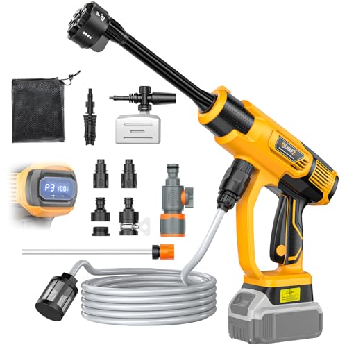 Cleaning Tool Compatible with DeWalt 20V Battery, 2.2LBS, with 16.4ft Hose & 6-in-1 Nozzle + Attachment for Car, Patio, Fence (Battery not Included, Tool Only)