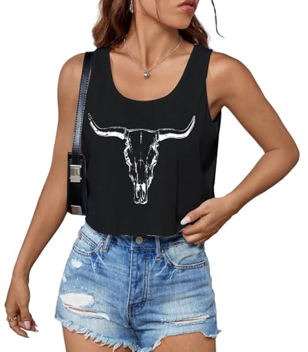 Sexy bauchfreies Damen-Top, lockere Passform, bauchfreies Tanktop für Teenager-Mädchen, Schwarz 1, Groß