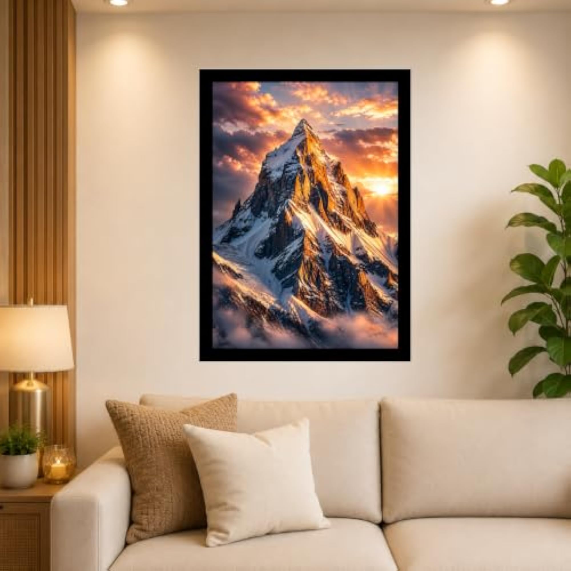 Mountain Painting Vastu with Frame, Scenic Wall Art