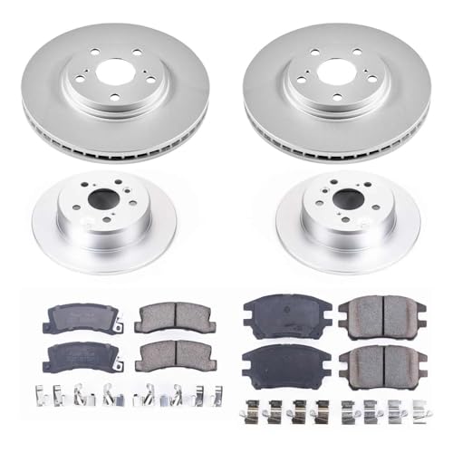 Image of PowerStop Front and Rear Brake Kit for Lexus RX300 2002-03 - Fully-Coated Disc Rotors with Z17 Ceramic Brake Pads Replacement, CRK6783