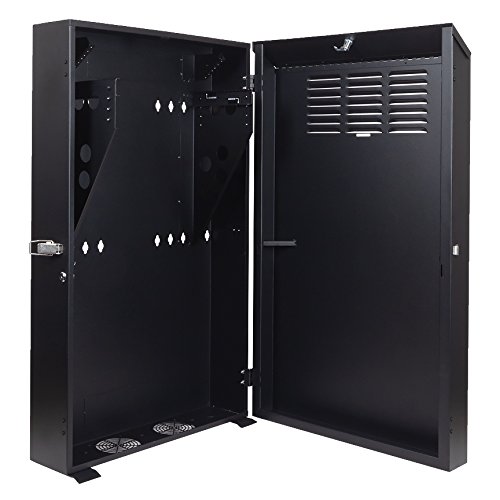 Image of NavePoint 5U Vertical Server Rack Enclosure, Low Profile, 36 inch Deep, Max Weight Capacity 150lbs - 5U Network Cabinet Vertical Wall Mount, Perforated, Black