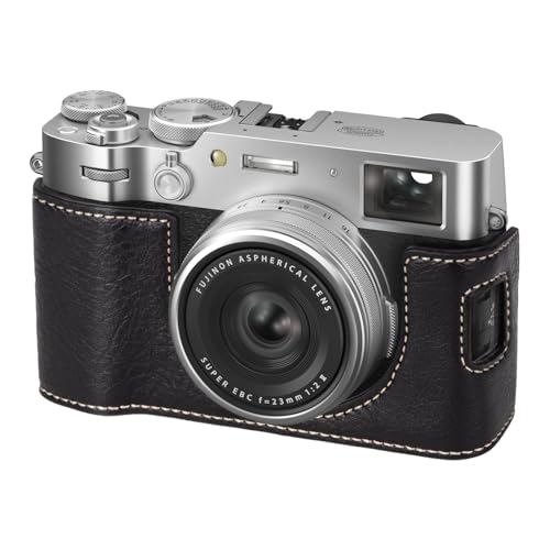 VOVMOEYA X100VI Camera Case,PU Leather Camera Half Case Compatible with Fuji X100VI Digital Camera, Black