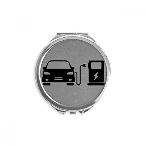 Miroir rond maquillage de poche noir compact pour corriger ses imperfections