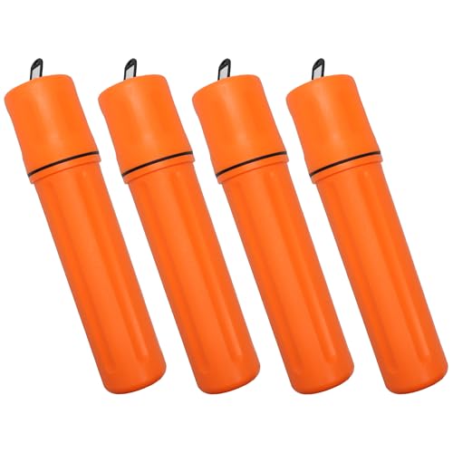 Image of Blue Demon Stick Welding Electrode Storage Tube, 3 inch x 14 inch Orange, 4 Pack | waterproof, airtight, made of high impact polyethylene, key tag included for easy labeling /organization