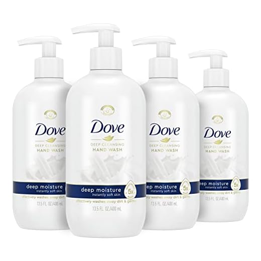 Dove Deep Moisture Hand Wash For Clean and Softer Hands Cleanser That Washes Away Dirt 13.5 Fl Oz (Pack of 4)
