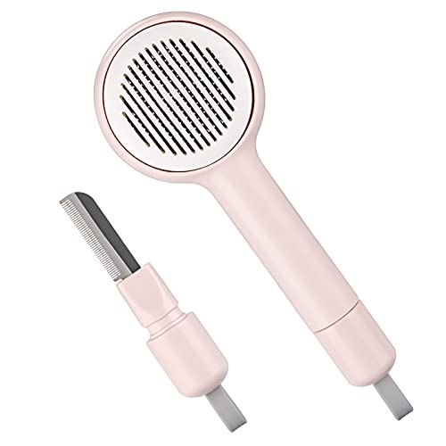 DYMOLL Cat Grooming Brush, Self Cleaning Slicker Brushes for Dogs Cats Pet Grooming Brush Tool Gently Removes Loose Undercoat, Mats Tangled Hair Slicker Brush