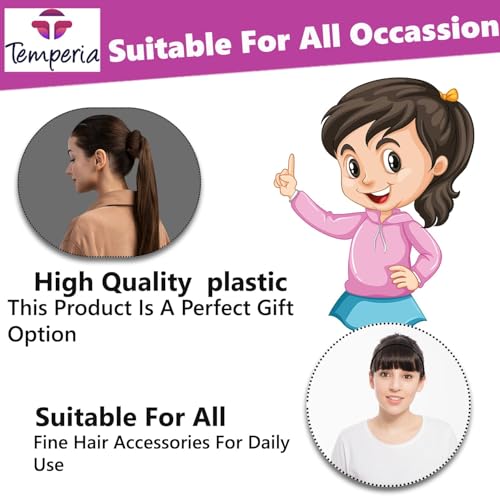 Image of TEMPERIA (3 pcs) Hair Band For Girls Women & Kids - Stylish & Fancy Hairband Headband Cute Accessories - Black