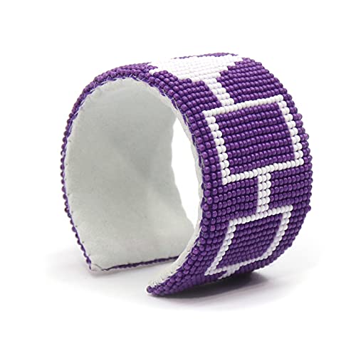 BeadsCorner Hiawatha Purple Seed Bead Cuff