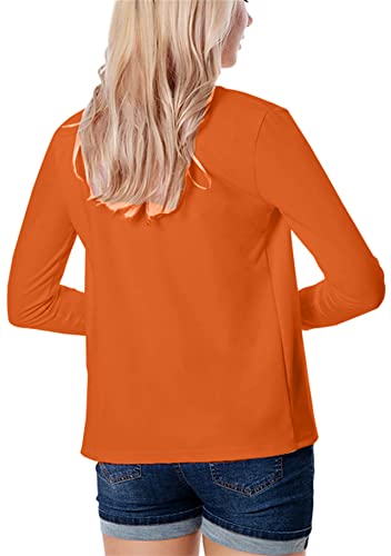 Yming Damen Frühling Jacke Elegant Bolero Einfarbig Business Vorne Offen Bürojacke Orange M