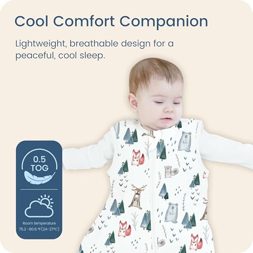 Image of Toddler Sleep Sacks 2T-3T-4T, 0.5 TOG Light Summer Wearable Blankets, Extra Long XL Sleeping Bags, 2 Pack