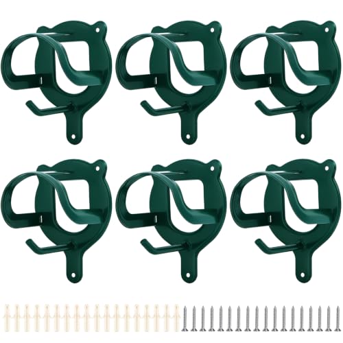 Image of Dunzy 6 Pcs 3 Pcs Bridle Hooks Horse Bridle Rack, Dark Green | Metal Horse Bridle Rack for Barn Storage, Includes Mounting Hardware and Anchors, Space Saving Hooks for Halters and Reins