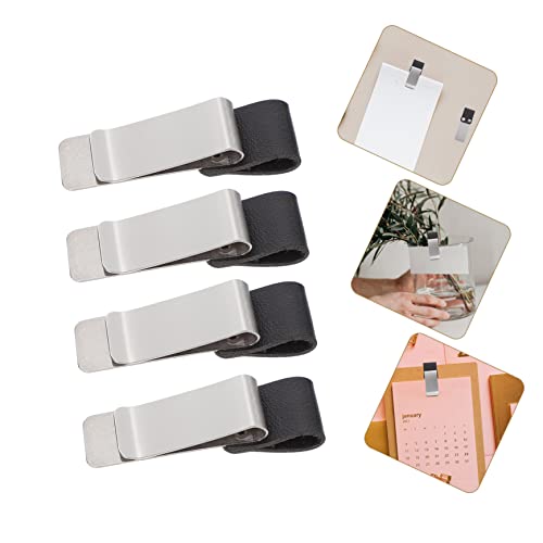 Nuobesty 4Pcs Home Tool Style Notes Notebooks Retro For Silver Office Journals Organizing Holder Black Folder Notebook Edc Clamps Steel Business Supplies Calendars Slim Holders Paper Card #TOP1