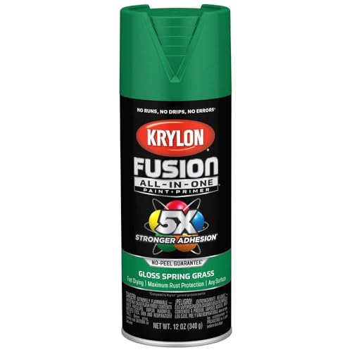 Image of 6-Pack of 12 oz Krylon K02724007 Spring Grass Fusion All-In-One Paint & Primer Spray Paint, Gloss