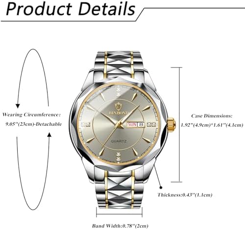 Quartz Analog Couple Watches:: Men and Women Rhombus Stainless Steel Luminous Hands Date 3 ATM Waterproof Business Casual Valentine's Day Christmas Watch Gift Sets