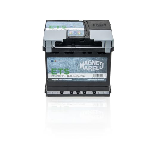 Magneti Marelli Parts & Services - Batteria Auto 50Ah con Tecnologia Ets, Batteria Auto L01 069050450006 al Piombo Acido con Potenza di Avviamento +15% - 12V 50 Ah 450A B13 con Maniglie, Ricambi Auto