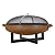 Real Flame La Porte 37" Round Wood Burning Fire Pit for Outdoors, Rust with Spark Screen, Poker and Log Grate - Steel Wood Burning Fire Bowl - Durable Outdoor Fire Pit