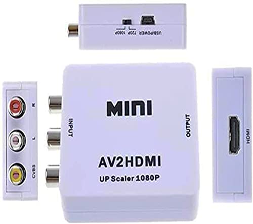 Adaptador Conversor Hdmi/RCA (AV) 720p E 1080p Full HD Vídeo Saída Cabo Usb 1080p Full HD Adaptador