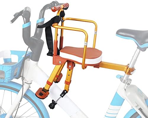 XIEEIX Kids Bike Seat,Aluminum Alloy Child Bike Seat, Portable Foldable Front Mounted Child Bicycle Seats, Mountain Bike Child Safety Seat Suitable for Hybrid Cruiser Bicycles and City Bicycles