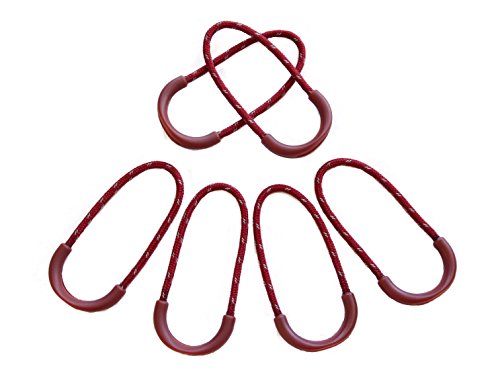 Hanks Surplus Heavy Duty Universal Replacement Zipper Pull Cord Tab Repair Fix for Luggage Backpacks Jackets (Red with 3M Reflective)