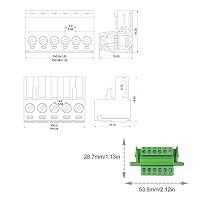 PCB Mount Screw Terminal Block Stecker Set, LNSYSNS Steckklemmen, 6 Pin Steckkontakt Schraubklemme Steckverbinder, Spannung 300 V, Strom 15 A - 5.08mm Pitch Leiterplatten – Ansicht 7