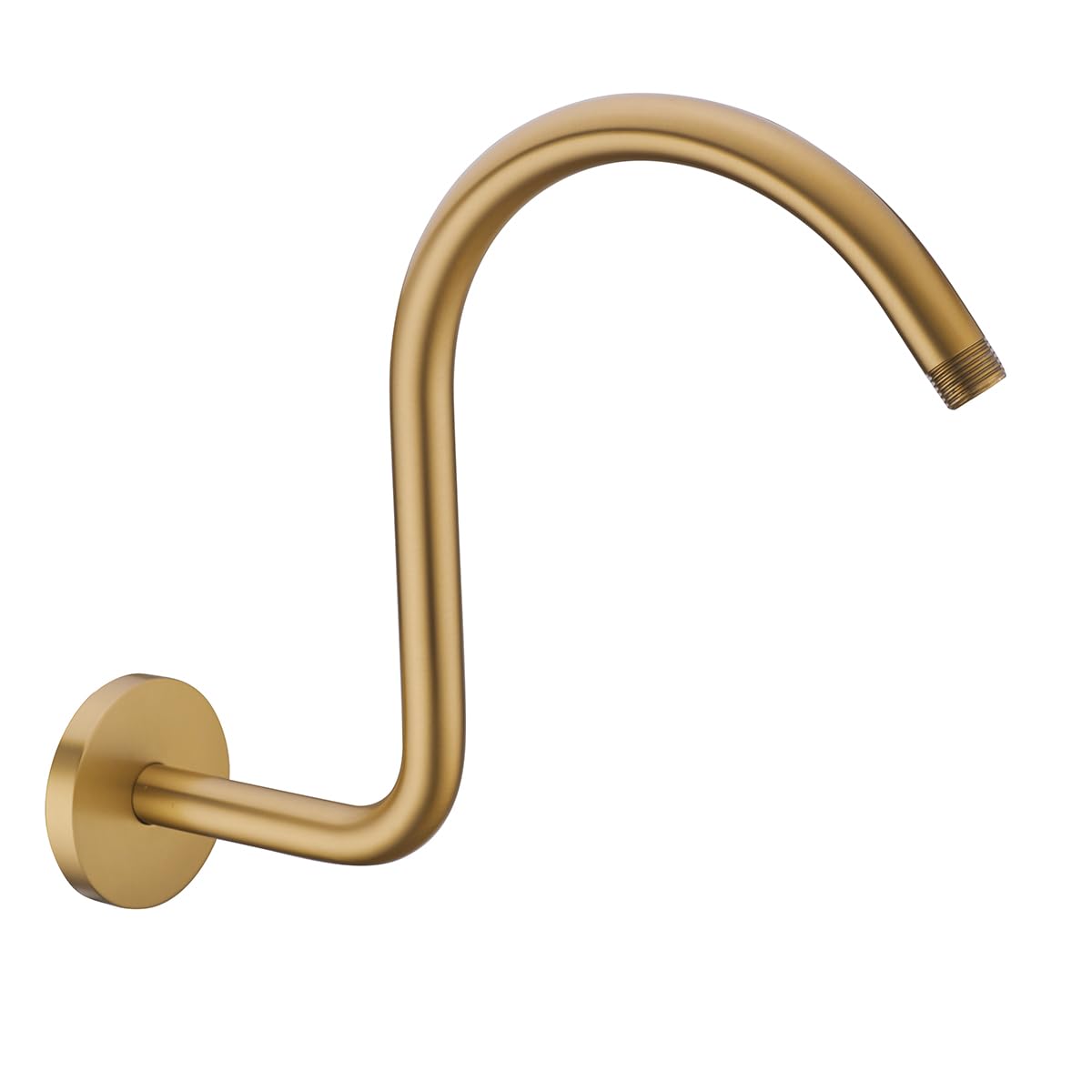 RANDOM S Shaped Shower Head Riser Pipe,Goose Neck Shower Arm 13 Inch Shower Head Extension Arm with Flange,Standard 1/2" Connection,Champagne Bronze.RD-91098-13CB