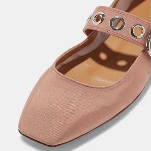 Mary Jane Ballet Flats for Women Buckle Strap Ballerina Flat Shoes Closed Square Toe Comfort Slip-on Dressy Shoes4