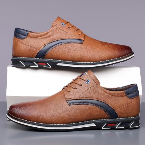 Image of Men's Premium Stylish Oxford Shoes Casual Lace Up Walking Business Driving Dress Shoes