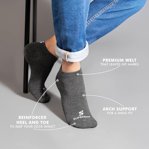 Image of Supersox Ankle Length Casual Socks for Man | Durable & Breathable Combed Cotton | Anti-Odour & Moisture Absorbent | Extra Durable Welt | Ideal For Summer | Multi Colour