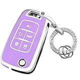 XIYANG TRADE for Chevy Key Fob Cover with Keychain,Premium TPU Full Protection Key Case Shell for Equinox Camaro Cruze Malibu Impala Spark Sonic GMC Buick Terrain Encore Allure Regal(Purple)